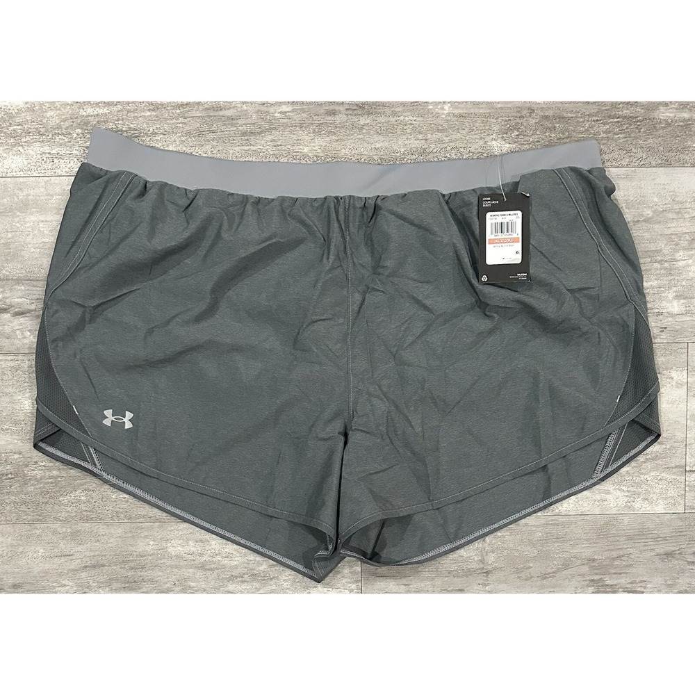 Under Armour Women's UA Fly-By 2.0 Shorts Gray Size 3XL New With Tags